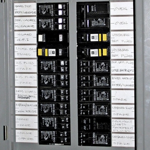 labeled circuit breakers
